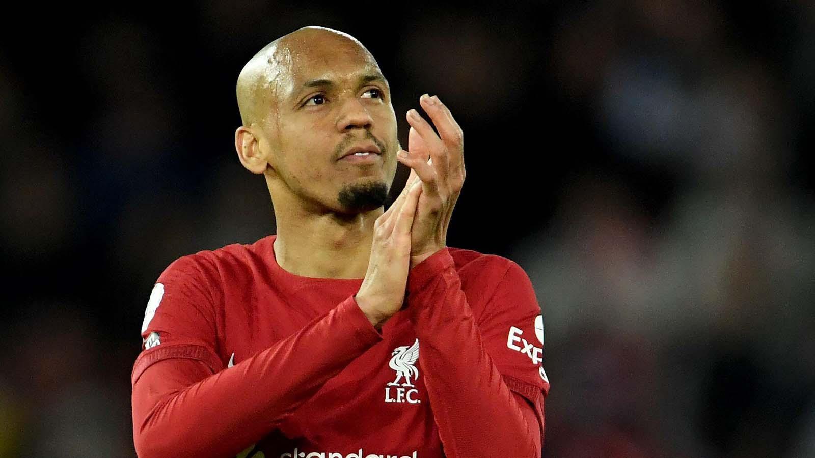 Fabinho of Liverpool at full time during the Premier League match at Anfield, Liverpool.