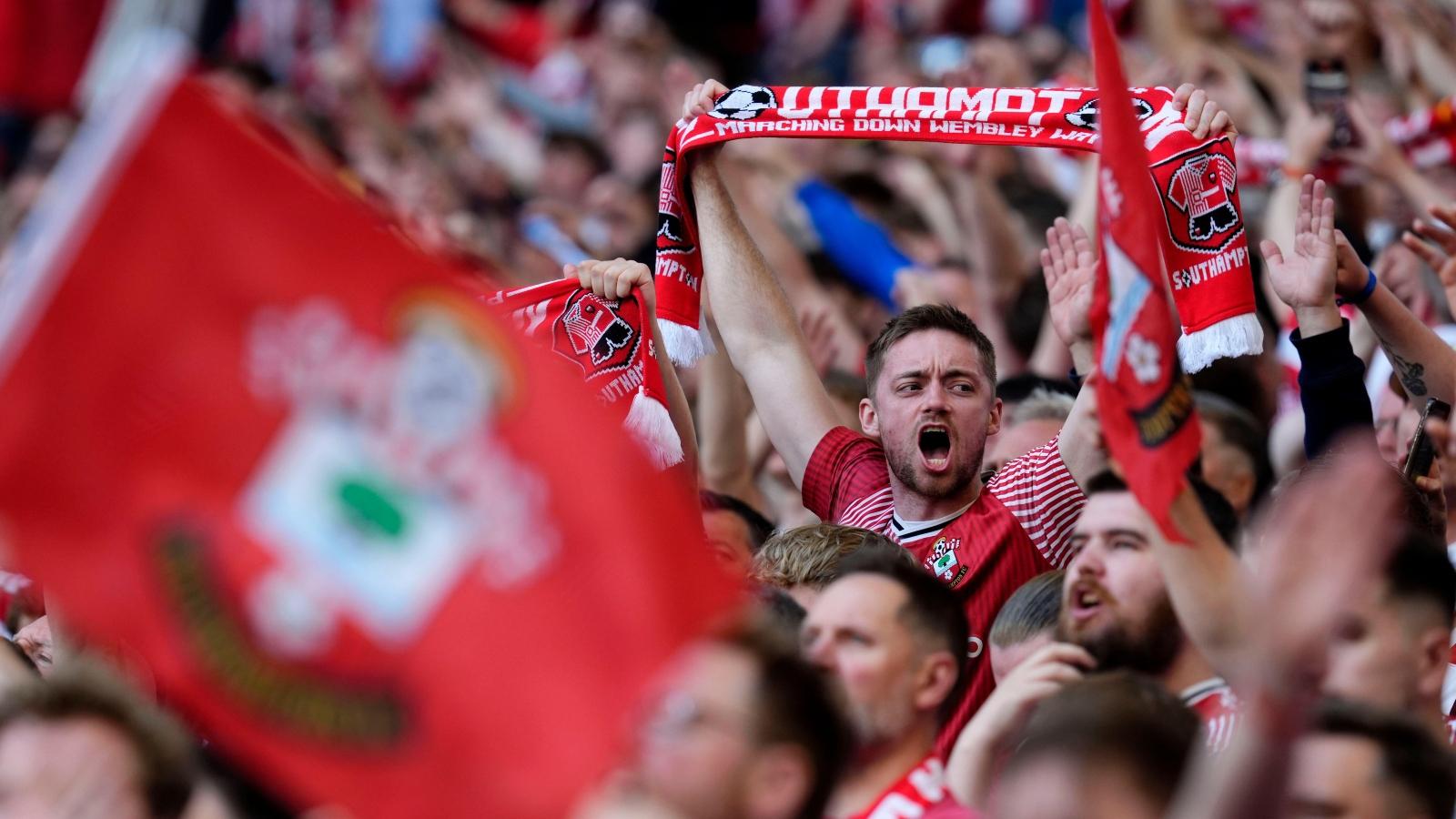 Southampton fans at Wembley Stadium, London. Picture date: Monday May 27, 2024.