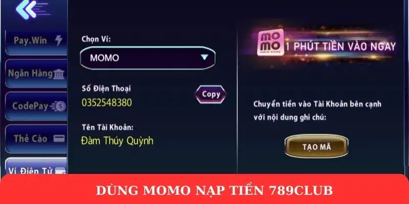 Nạp tiền 789club dễ dàng, nhanh chóng và an toàn nhất