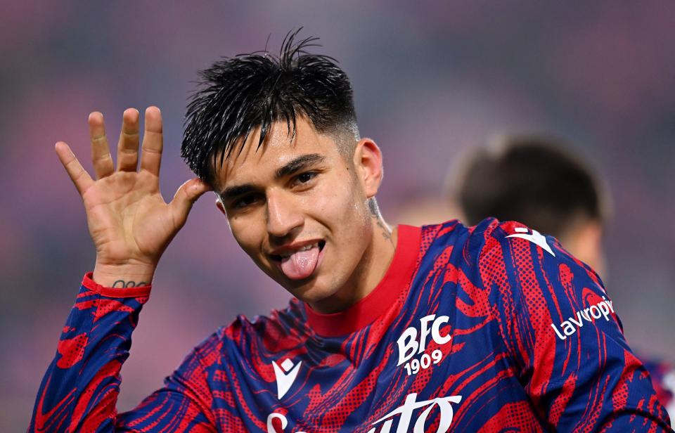 Santiago Castro of Bologna gestures during the UEFA Champions League 2024/25 League Phase