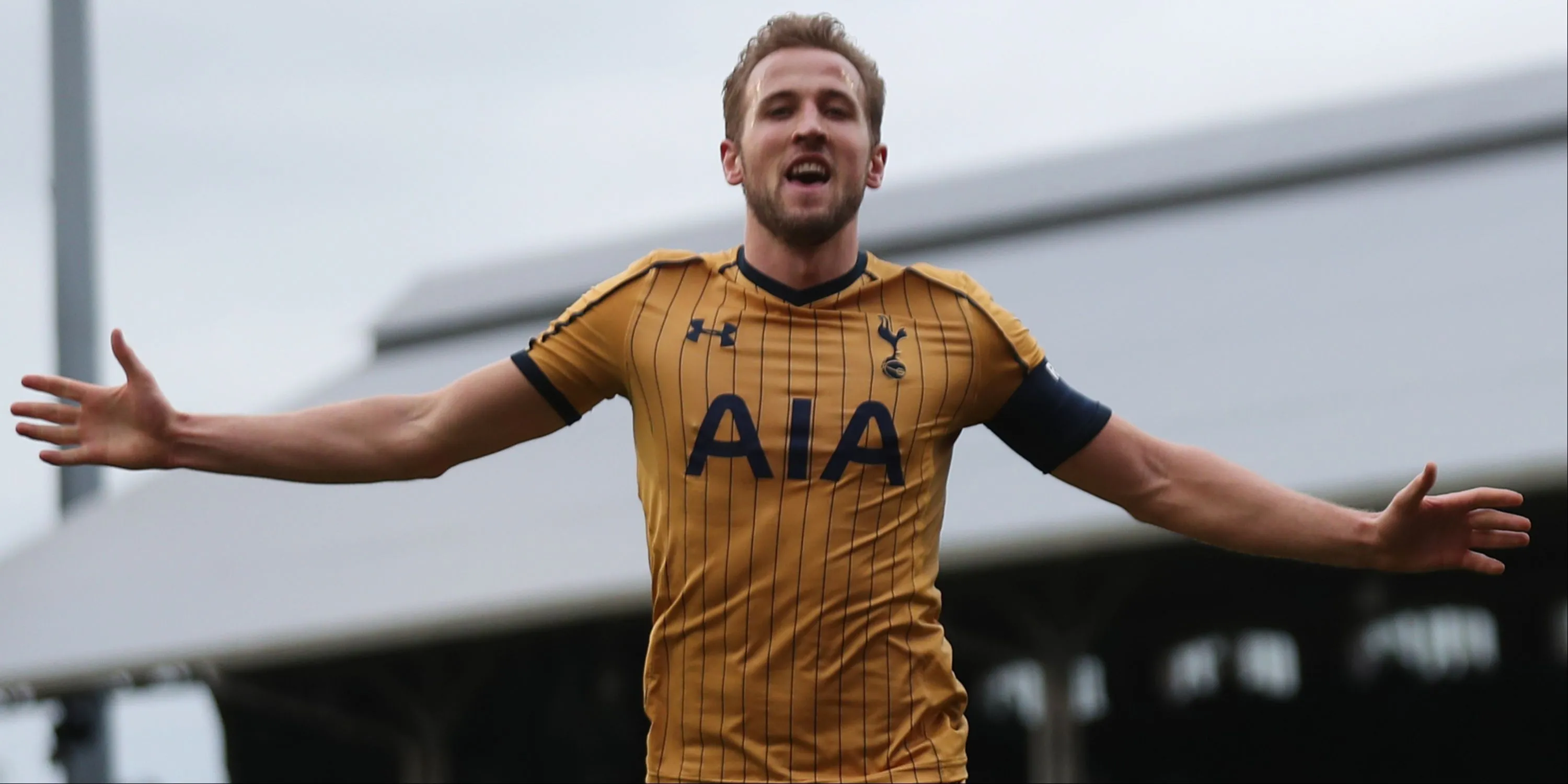 Harry Kane ăn mừng bàn thắng trong màu áo Tottenham Hotspur