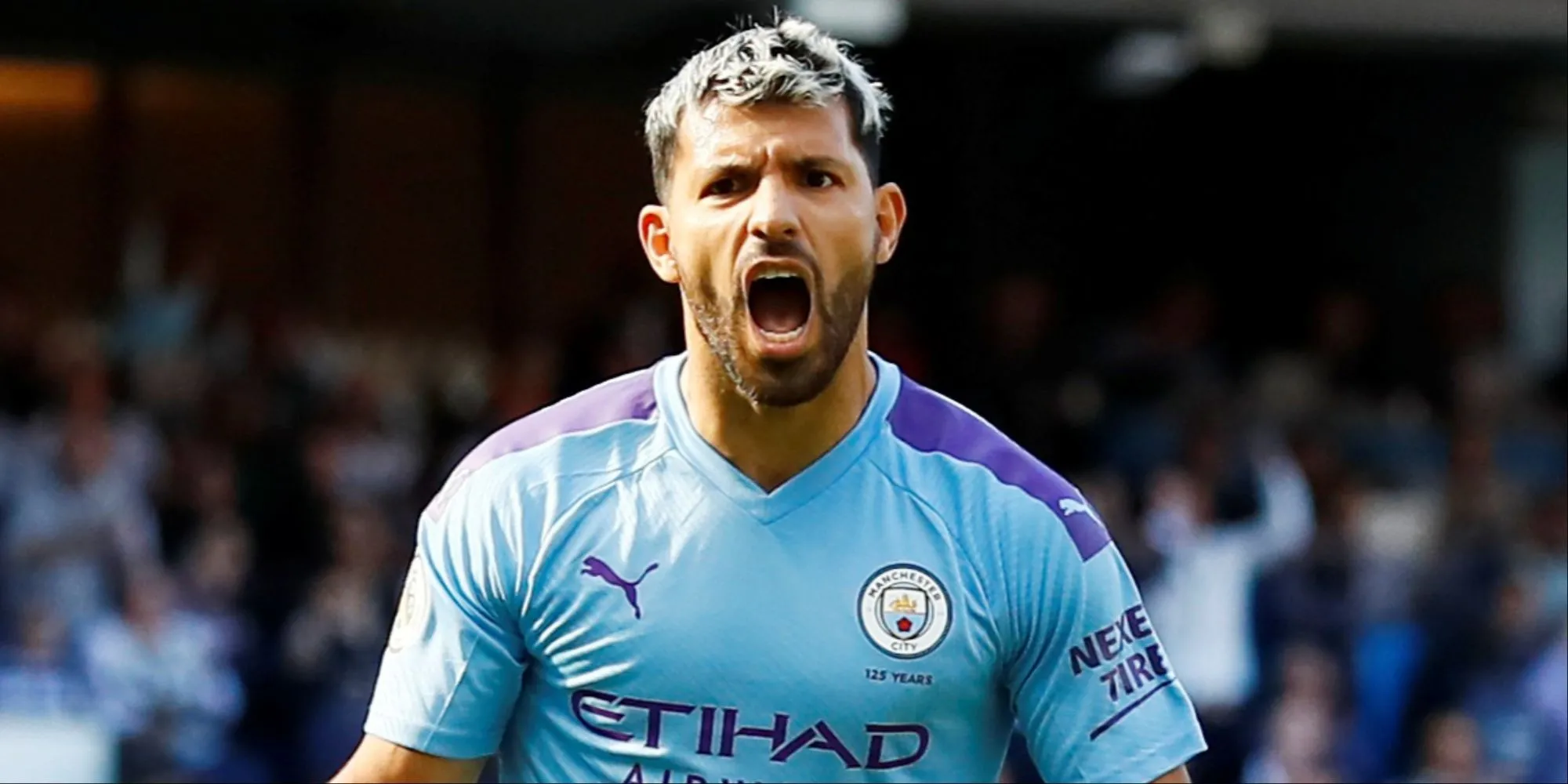 Sergio Aguero ăn mừng bàn thắng lịch sử cho Manchester City