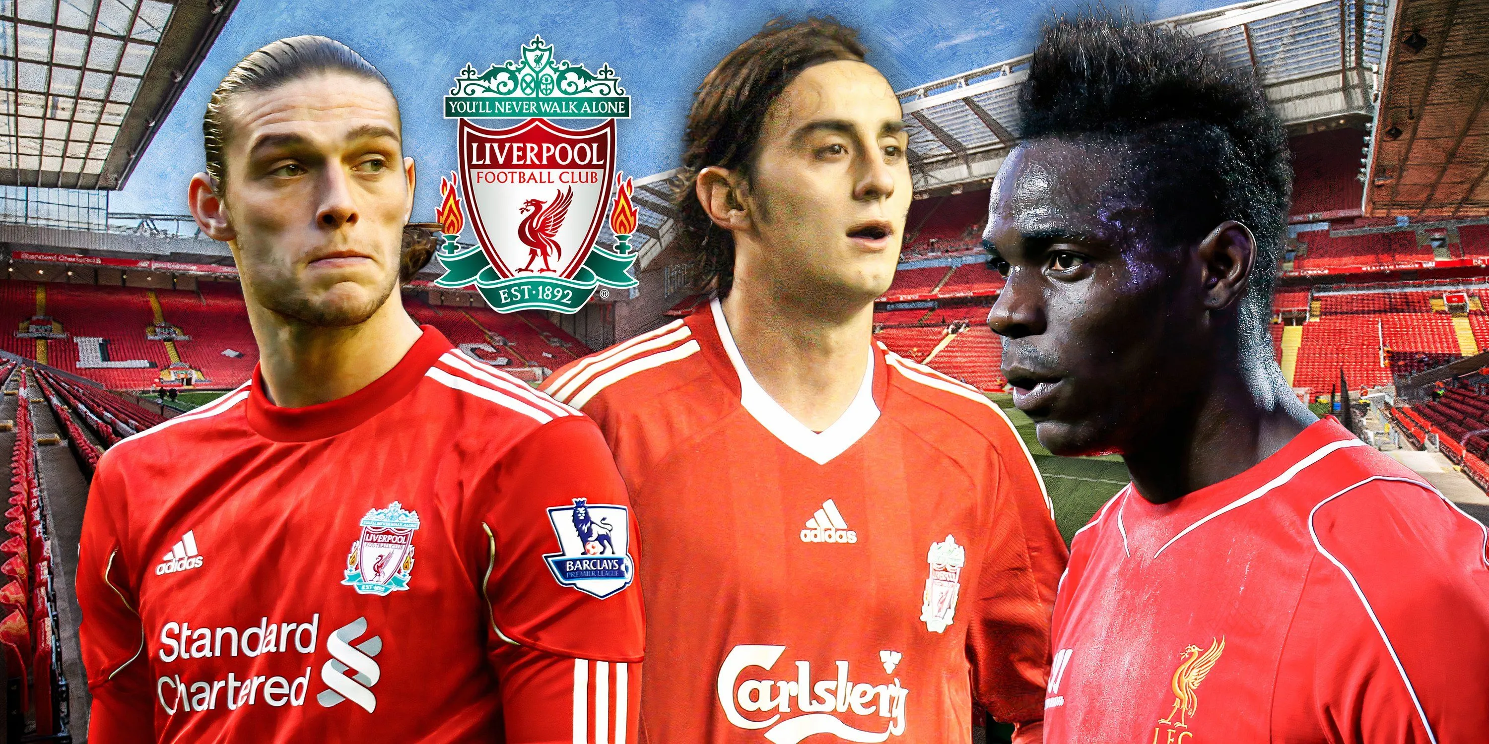 Bảng xếp hạng 10 cầu thủ tệ nhất lịch sử Liverpool với Andy Carroll, Alberto Aquilani và Mario Balotelli