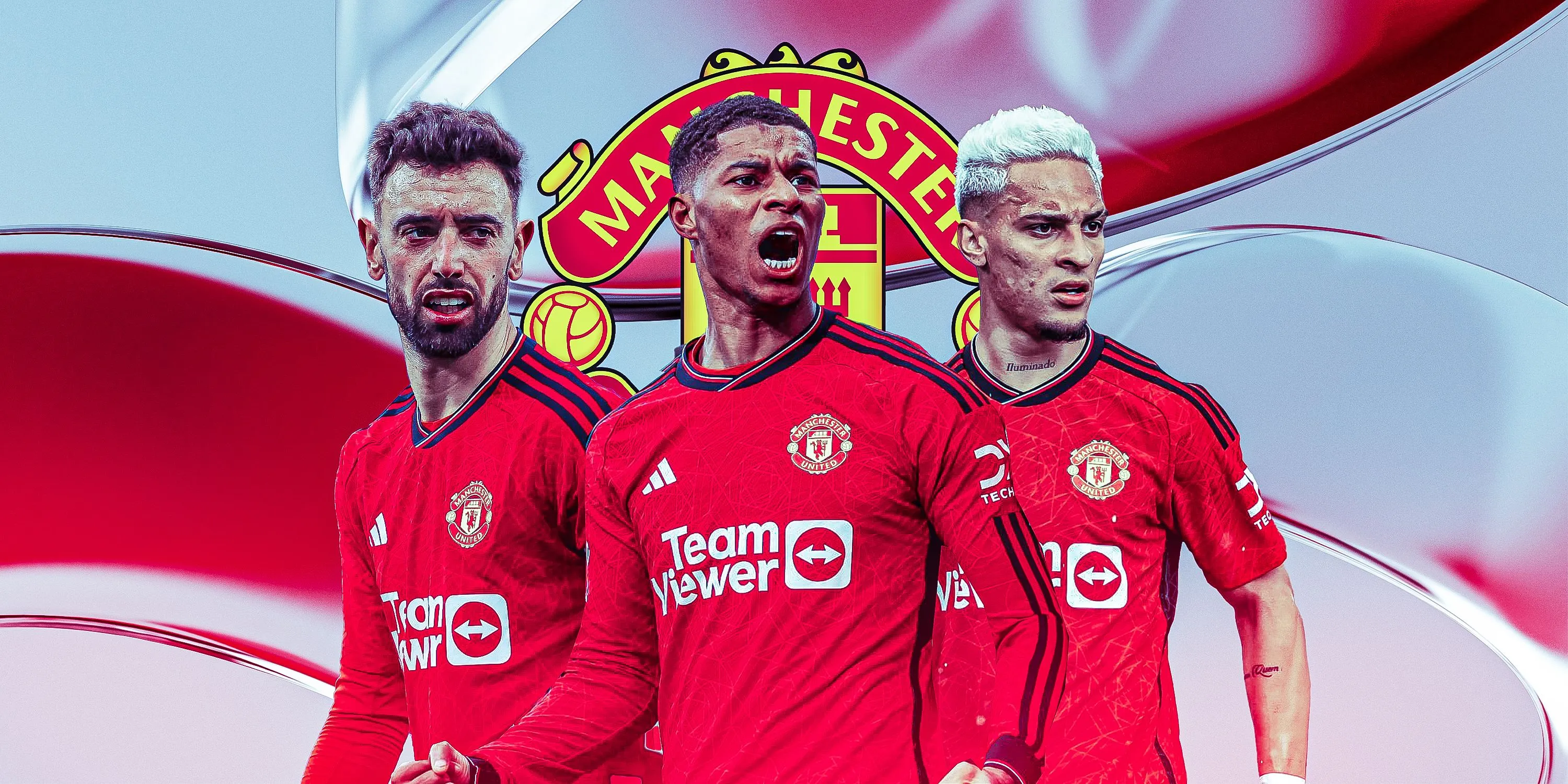 Bruno Fernandes, Marcus Rashford và Antony trong màu áo Manchester United