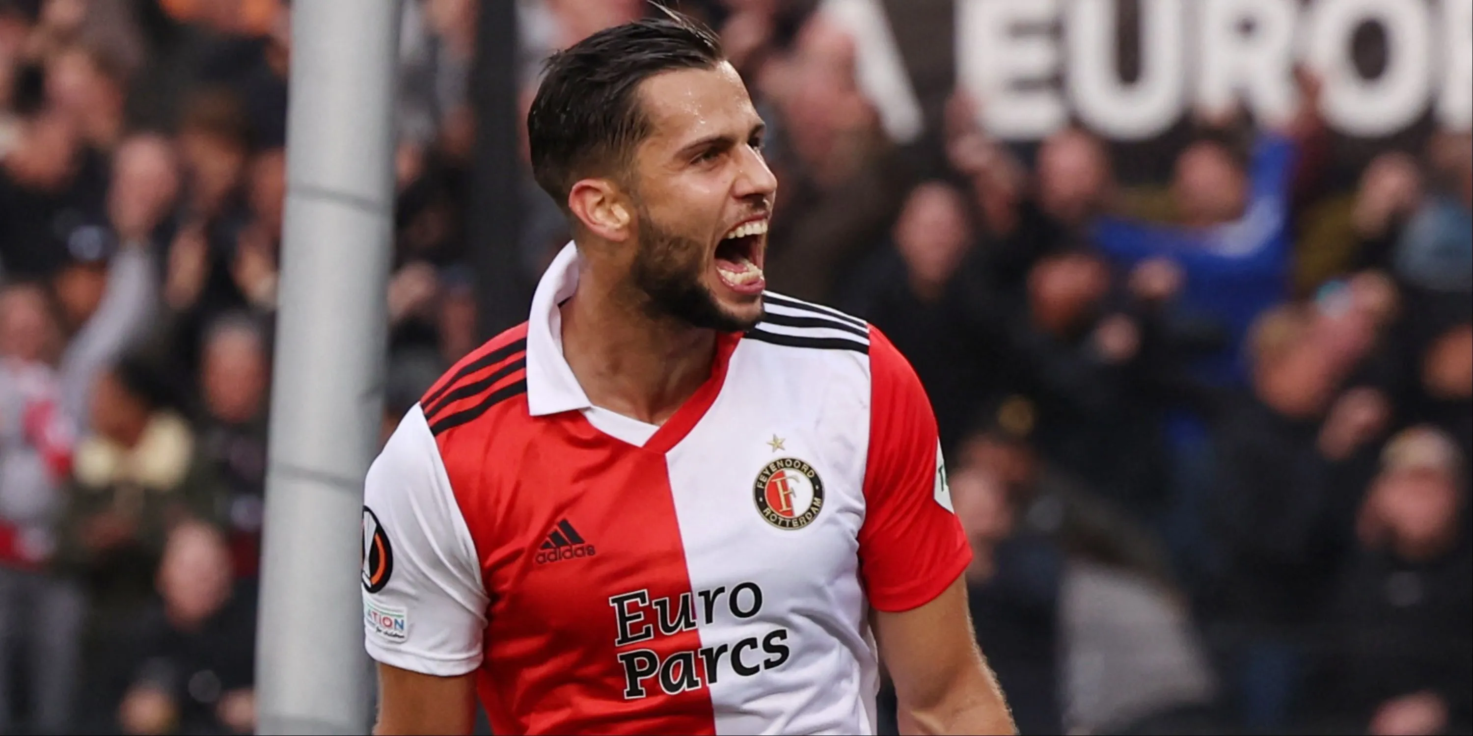 David Hancko ăn mừng bàn thắng trong màu áo Feyenoord tại giải Eredivisie