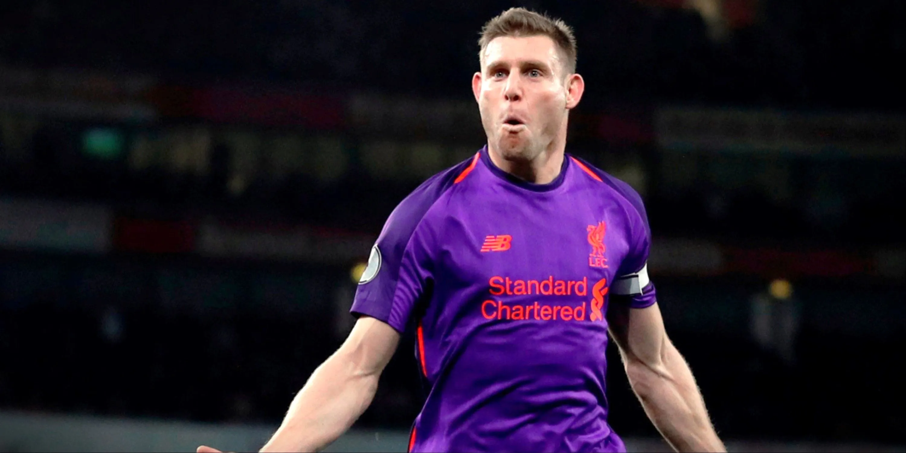 James Milner ăn mừng bàn thắng trong màu áo Liverpool
