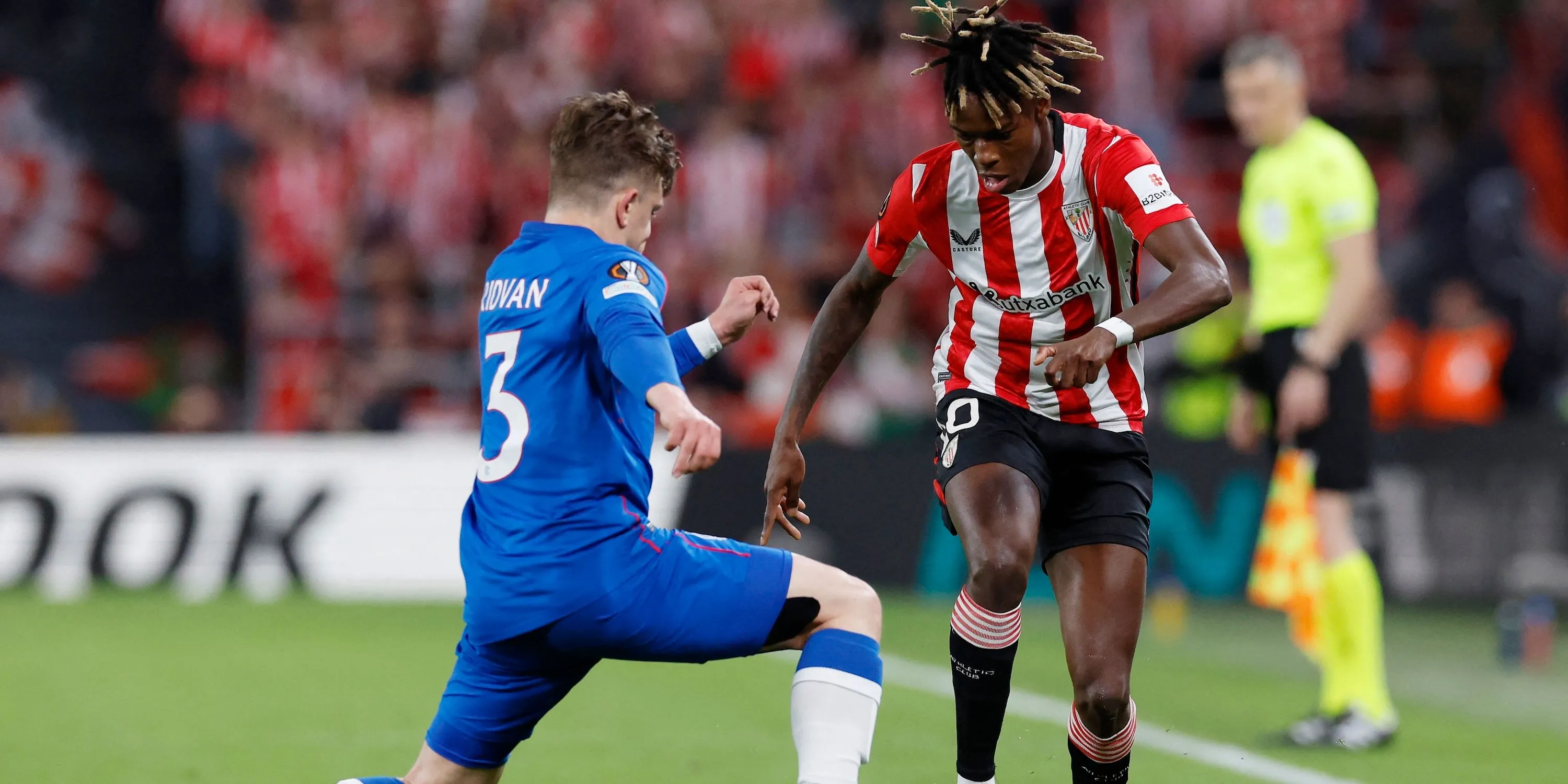Nico Williams trong màu áo Athletic Club thể hiện tốc độ và kỹ thuật, mục tiêu chuyển nhượng hàng đầu của Arsenal