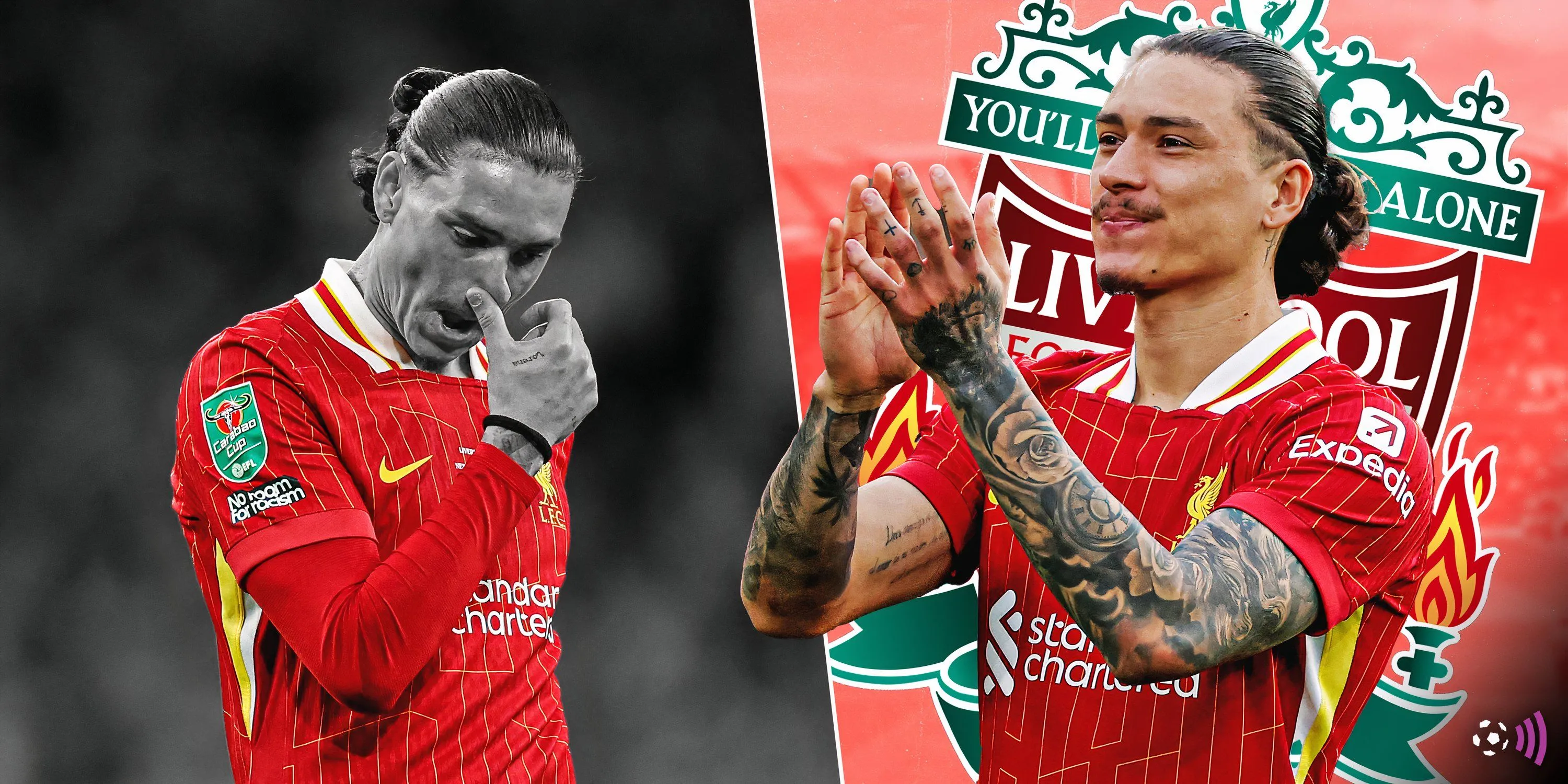 Tiền đạo Darwin Nunez ăn mừng bàn thắng cho Liverpool