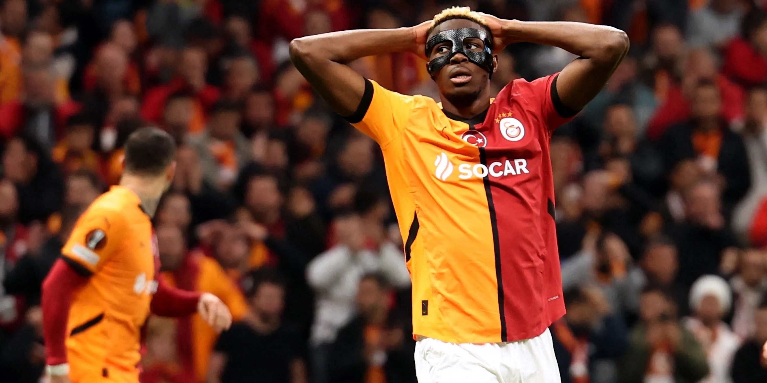 Victor Osimhen ăn mừng bàn thắng trong màu áo Galatasaray tại Europa League