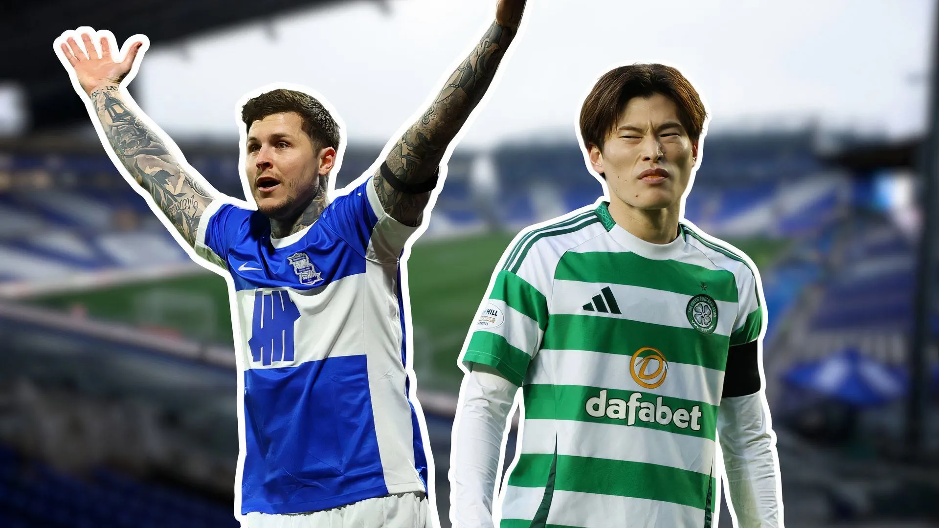 Các tiền đạo Birmingham City Lyndon Dykes và Kyogo Furuhashi
