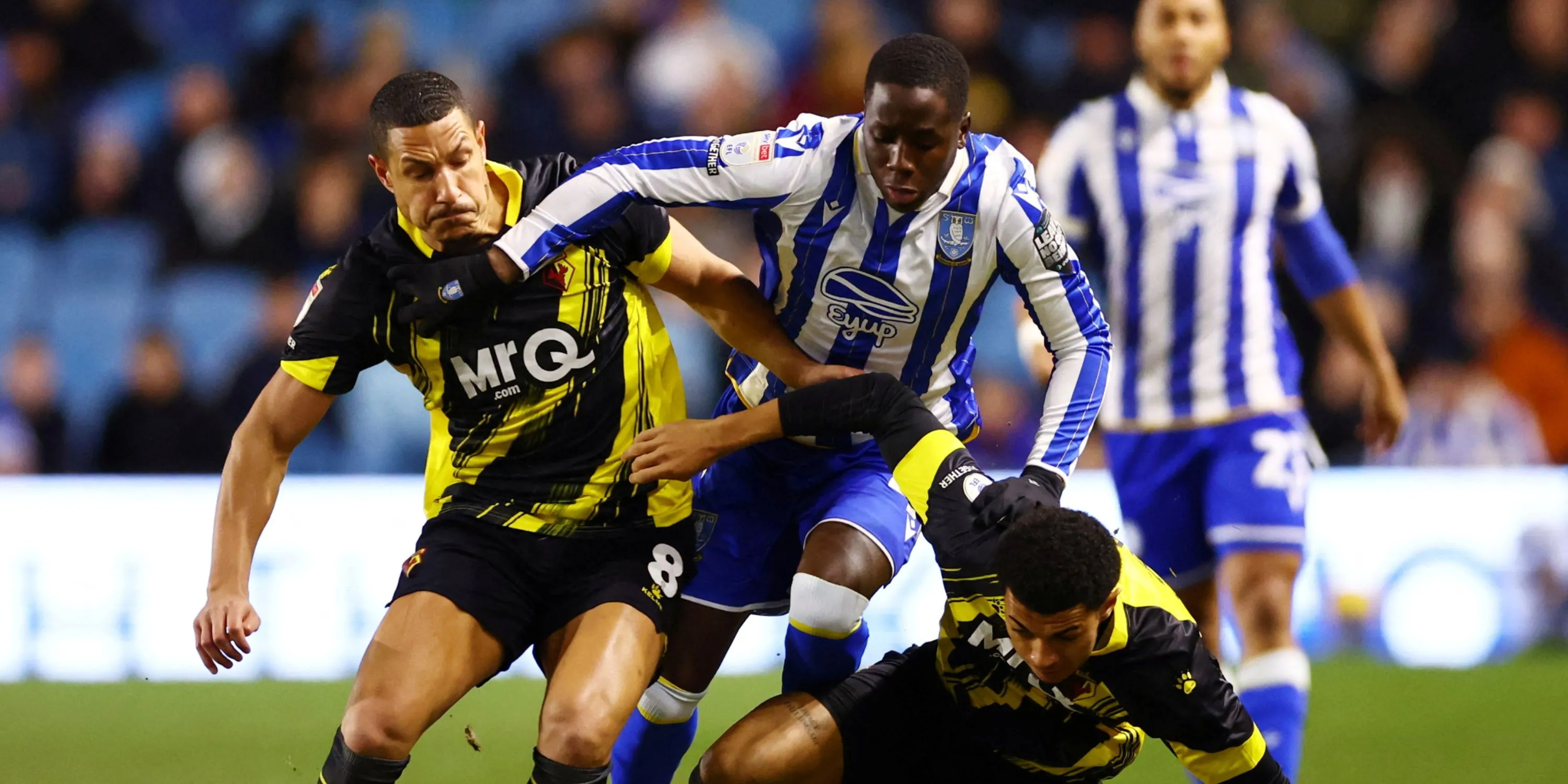 Gassama trong trận đấu Championship giữa Sheffield Wednesday và Rangers