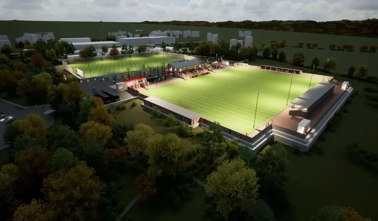 Mô phỏng 3D Truro Sports Hub với thiết kế hiện đại và bền vững