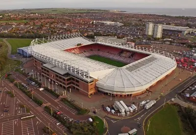 Sân vận động Ánh sáng nhìn từ trên cao, biểu tượng của Sunderland AFC