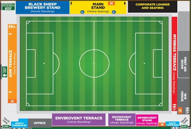 Sơ đồ bố trí chỗ ngồi tại sân EnviroVent Stadium (Wetherby Road)