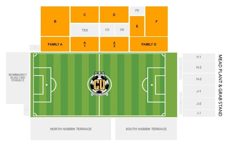 Sơ đồ chi tiết chỗ ngồi tại Abbey Stadium