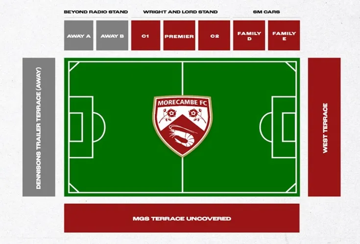 Sơ đồ chi tiết sân vận động Globe Arena (Mazuma Mobile Stadium) với các khán đài chính.