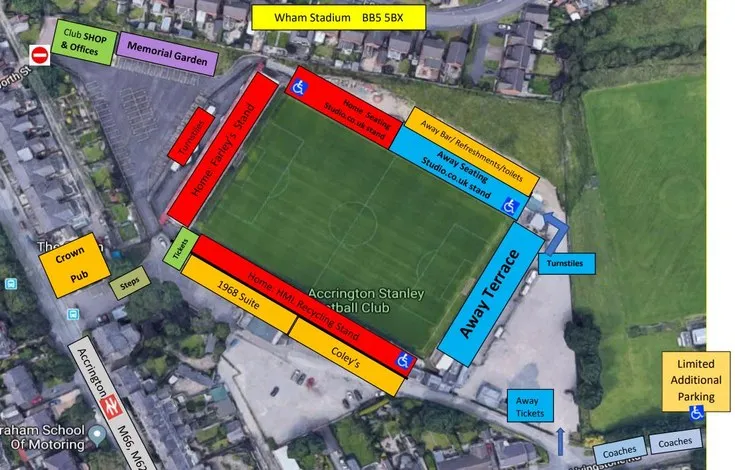 Sơ đồ khán đài sân Accrington Stanley chi tiết