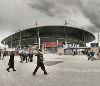 Stade de France nhìn từ trên cao, biểu tượng của bóng đá Pháp