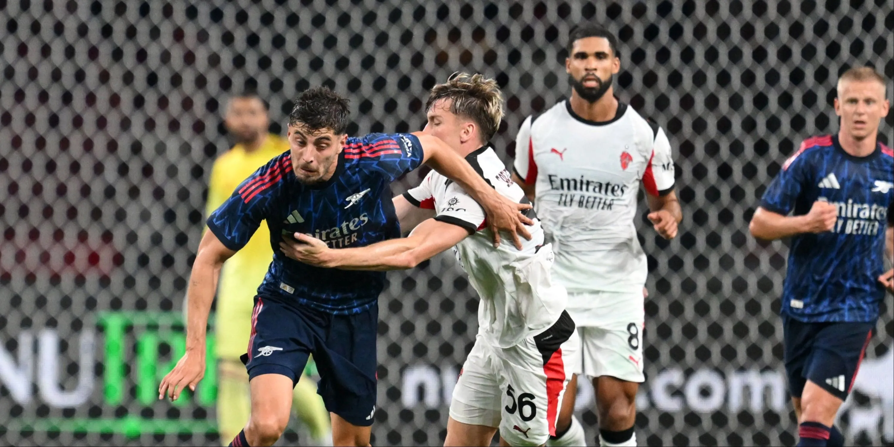 Tiền đạo Kai Havertz của Arsenal trên sân trong trận đấu giao hữu với AC Milan, trở lại sau chấn thương.