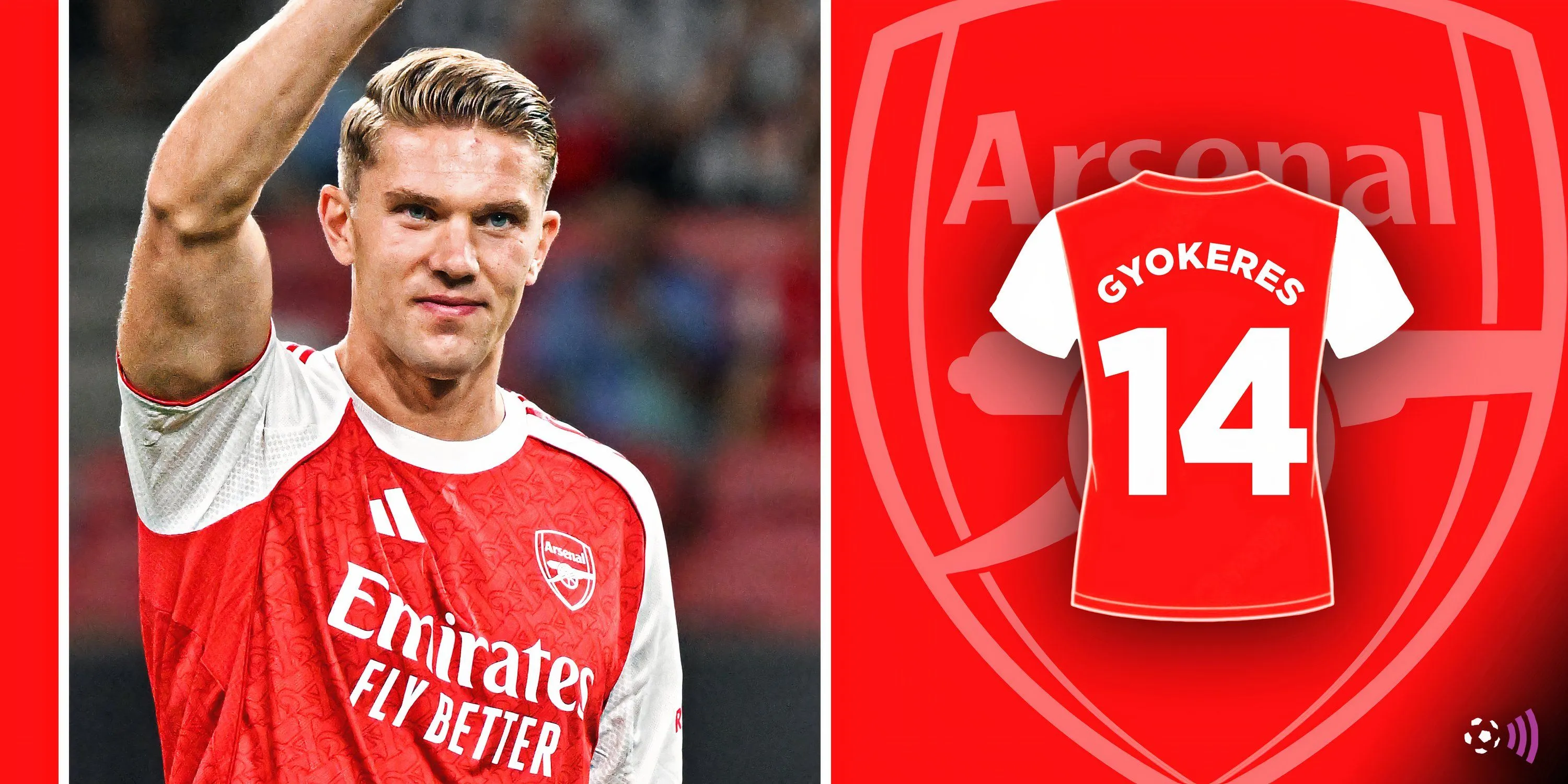 Tiền đạo Viktor Gyokeres trong màu áo Arsenal sau khi gia nhập từ Sporting Lisbon