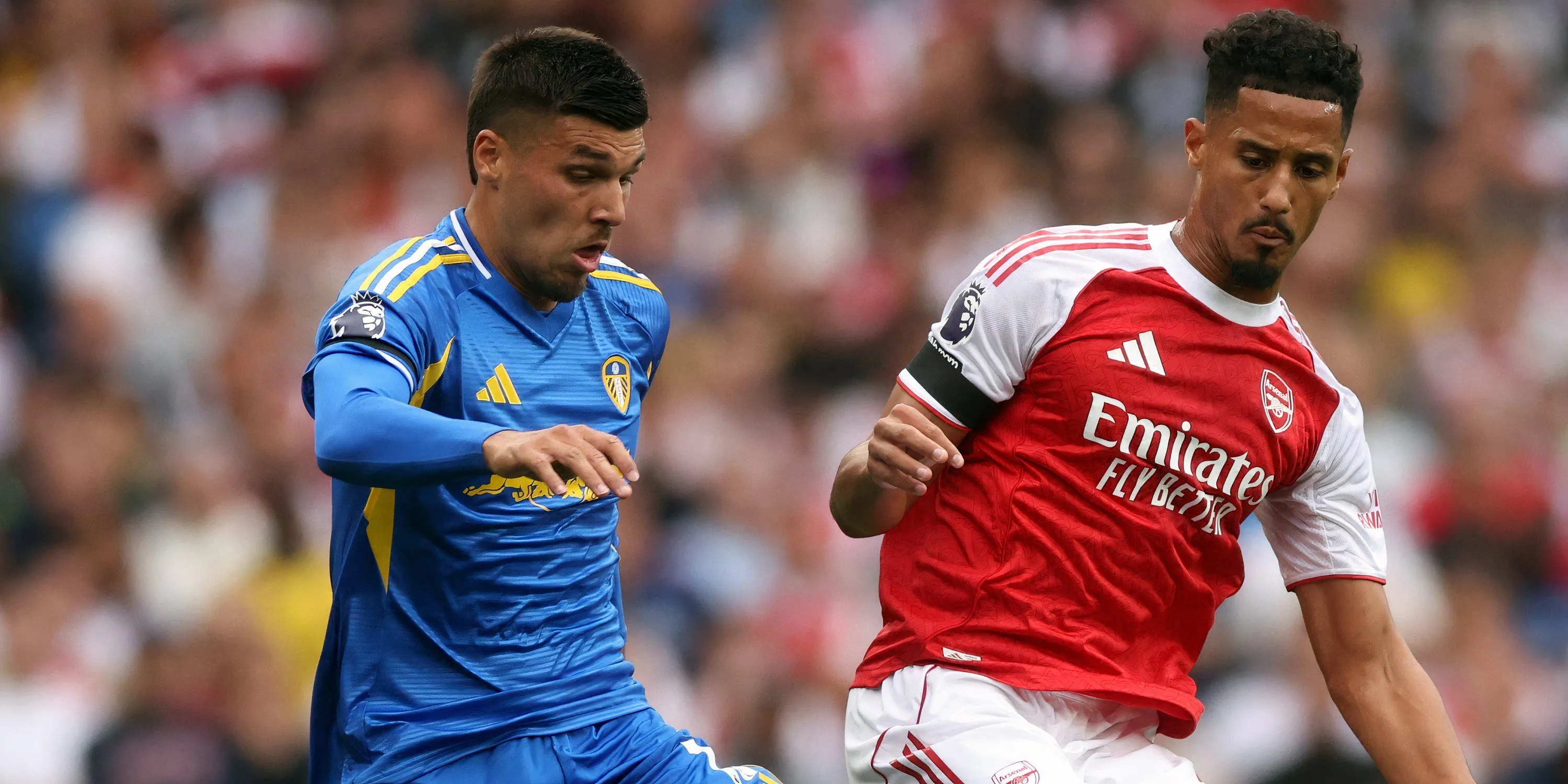 Tiền đạo Joel Piroe của Leeds United đang gặp khó khăn trong các pha tranh chấp tại Premier League