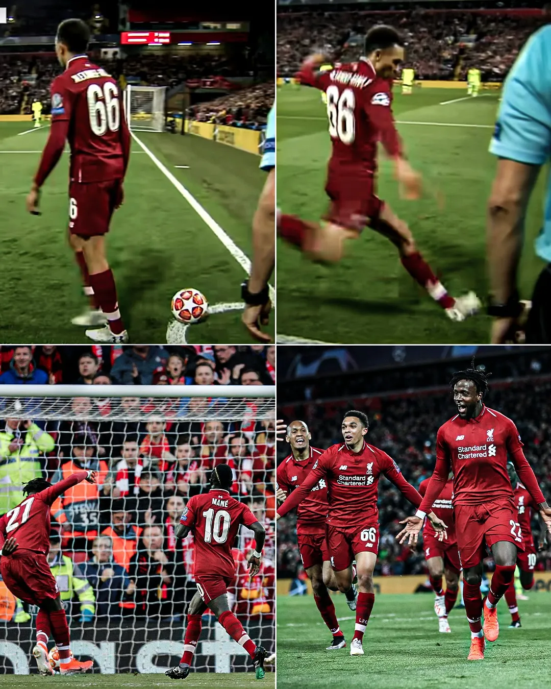 Pha kiến tạo từ góc phạt góc của Trent Alexander‑Arnold giúp Origi ghi bàn lịch sử cho Liverpool.