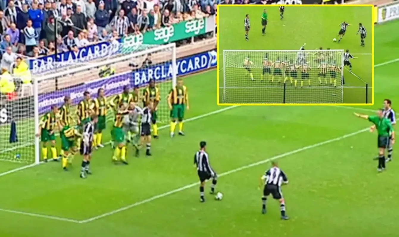 Pha làm bàn của Alan Shearer khởi nguồn từ quả đá phạt gián tiếp do Nolberto Solano thực hiện.