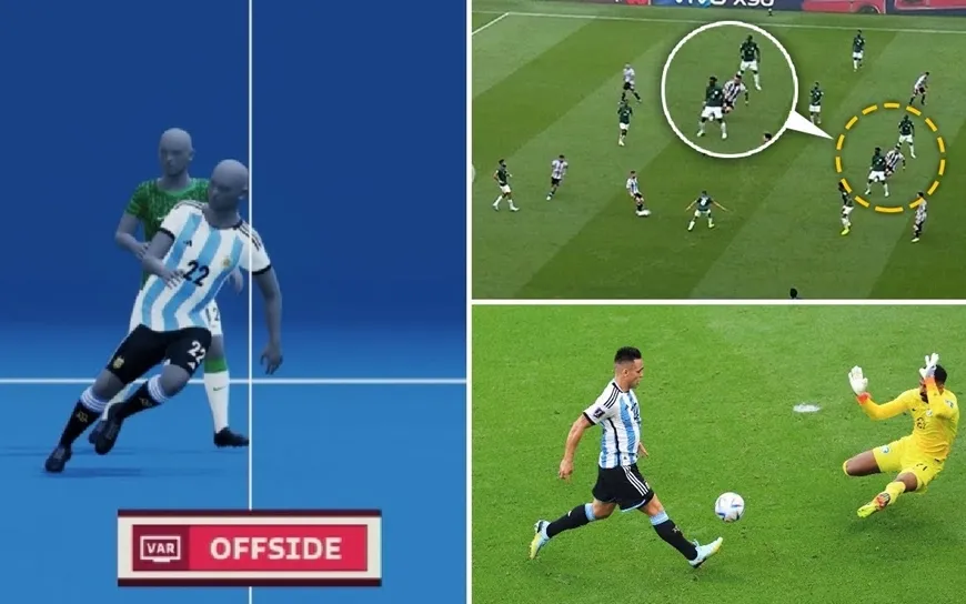 Tình huống VAR bắt vị trí việt vị bán tự động tại World Cup 2022